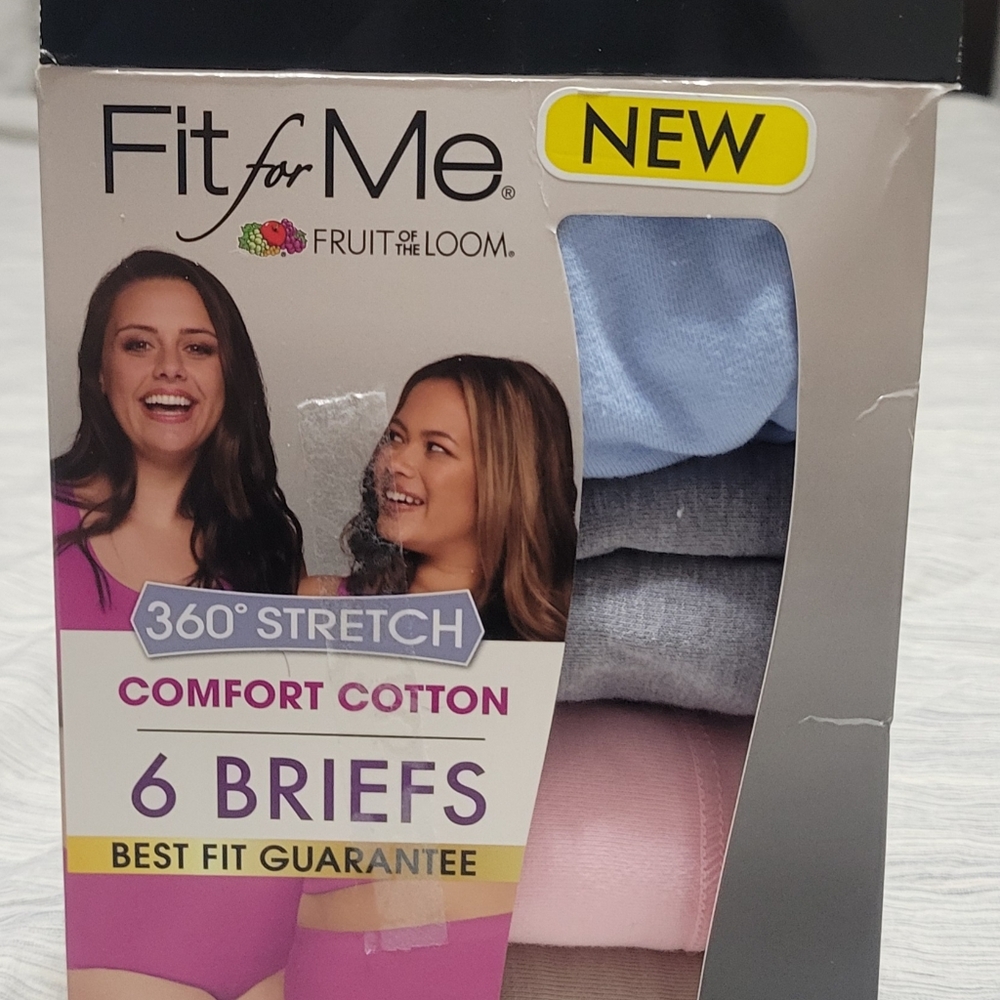 New 5 Briefs/Fit for Me/Fruit of the Loom/ 9 /Cotton/ 360° Stretch
